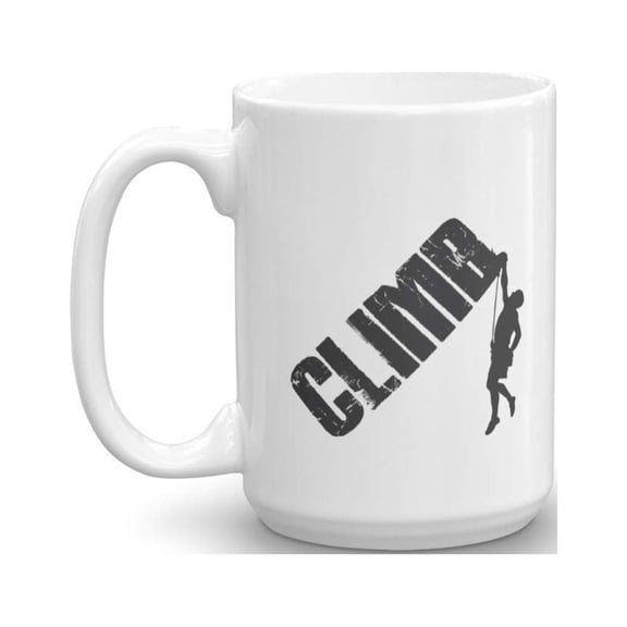 Rock Climbing Rappelling Bouldering Coffee & Tea Gift Mug Cup (15oz)