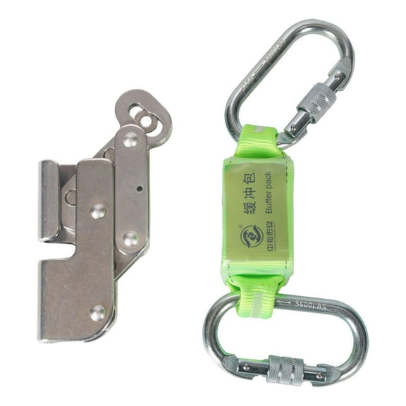 Rock Climbing Rope Grab, 15KN Heavy Duty Self Locking Fall Arrester , Caving Rescuing Pulley Safety Gear , with Rebar Hook