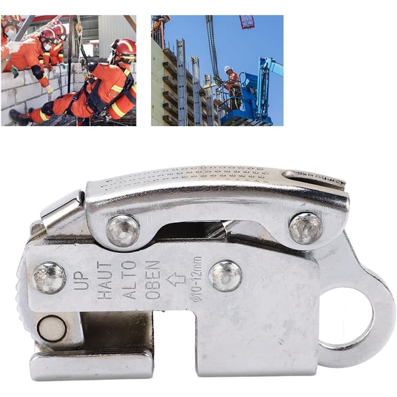 Rock Climbing Self Locking Rope Grab - Alloy Steel Fall Protection Device for Safety Harness