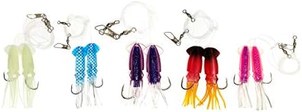 Squad Rigs Rock Cod Squid Rigs, 10 Pcs 5 Colors with Luminous Skirts, for Deep Sea ...