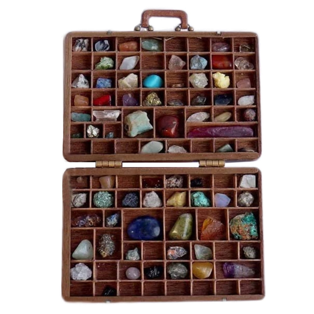 Rock and Mineral Educational Collection 3 Layer Display Box for Adults Boys