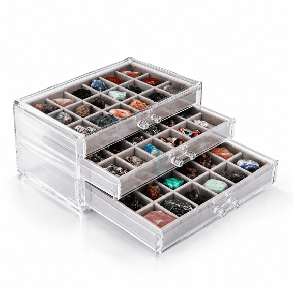 Rock Collection Display Case 2nd Gen Adjustable Storshelf