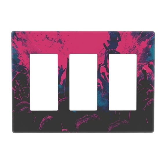 Rock Concert Switch Cover Decorative Wall Plate 3-Gang Screwless Standard Size
