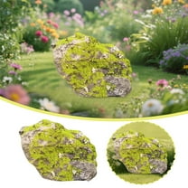 Rock Cover for Yard, Landscape Rocks Rock, Realistic Landscape Rocks, PU Foam Artificial Landscape Boulder, Non-Hollow Outdoor Rock for Landscaping Lawns and Gardens,Green,26x16x16cm