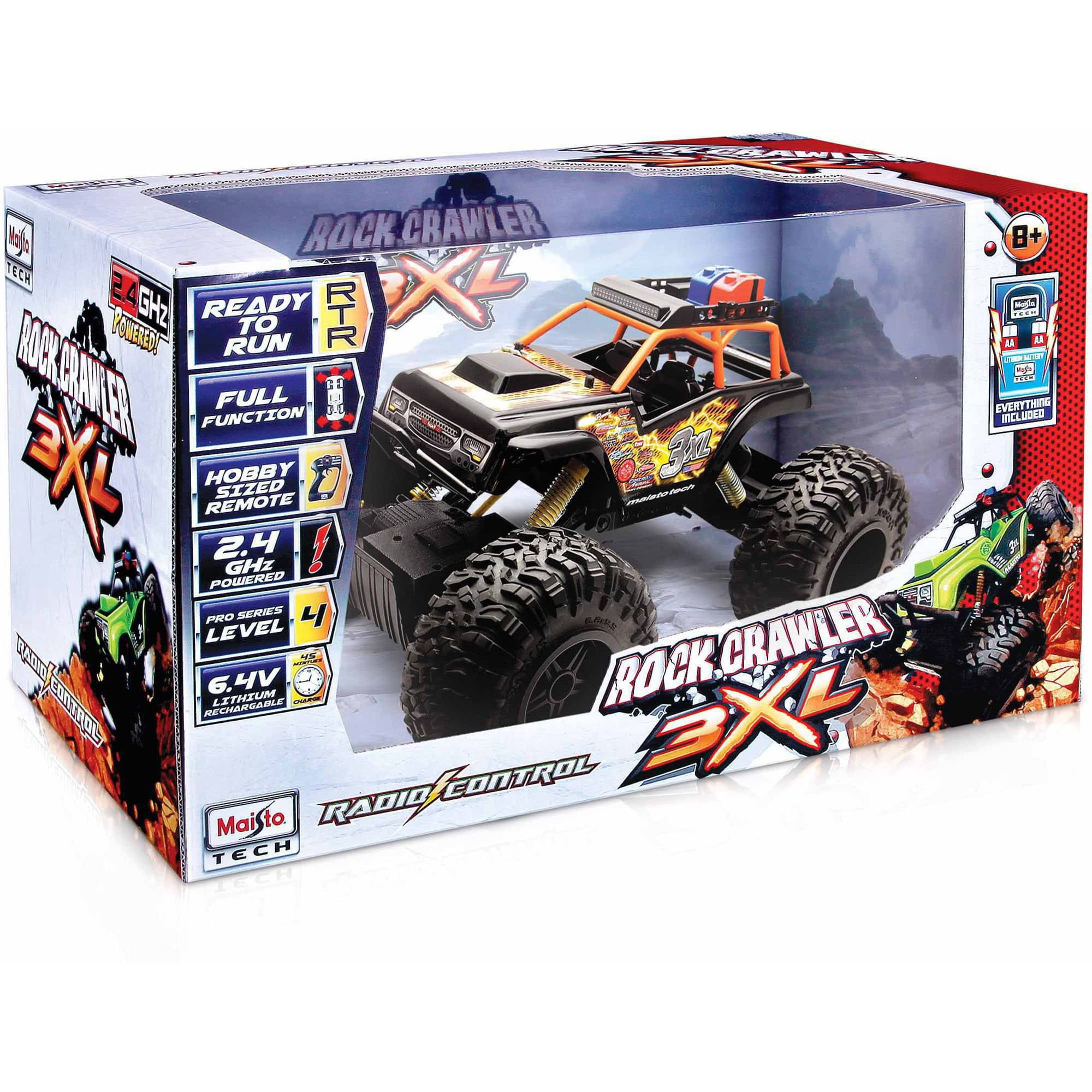 Maisto 3-Channel Rock Crawler R/C Truck - 27MHz, 12.5" Off-Road RC Car With Articulated Suspension