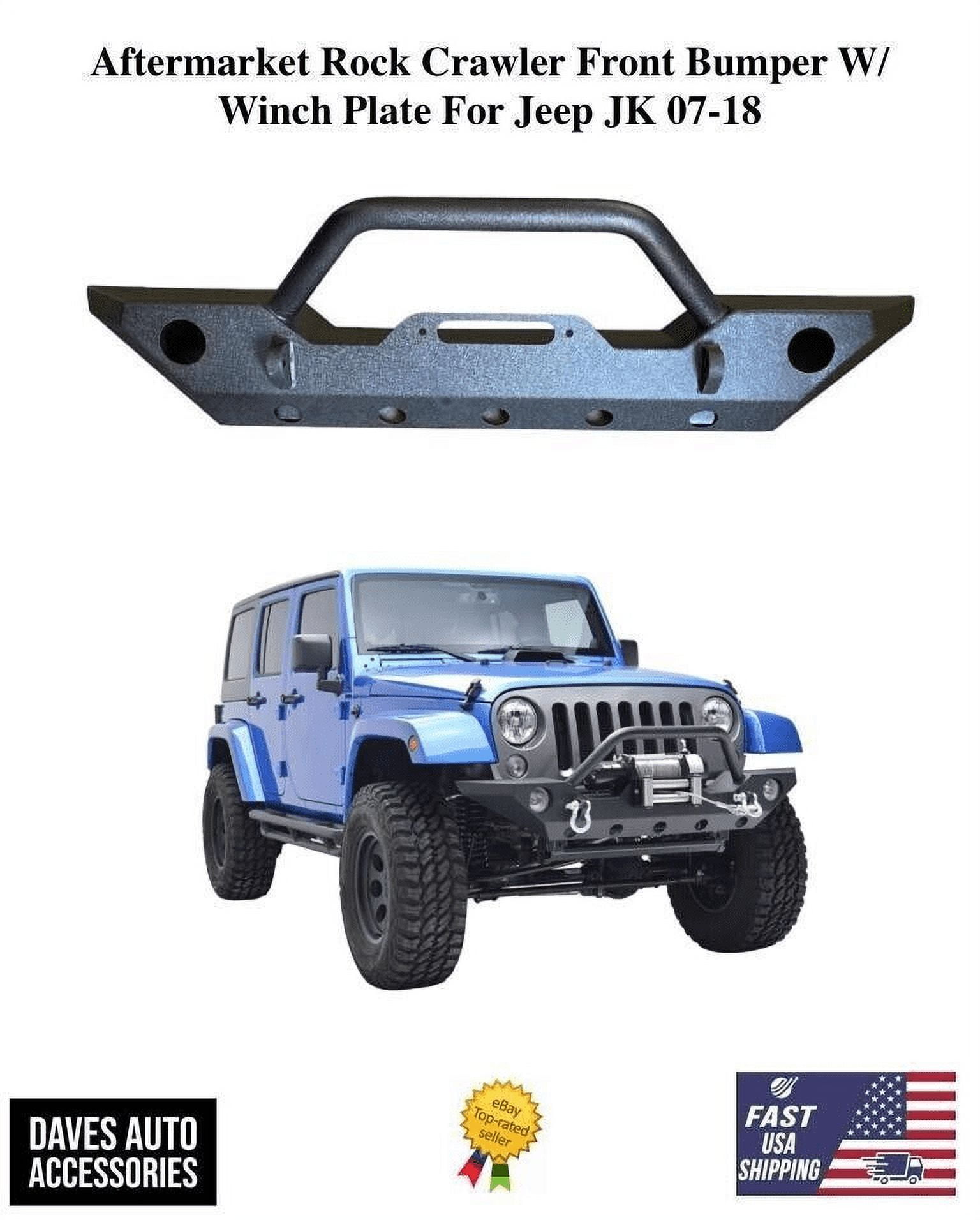 Rock Crawler Front Bumper with Winch Plate For 07-18 Jeep Wrangler JK ...