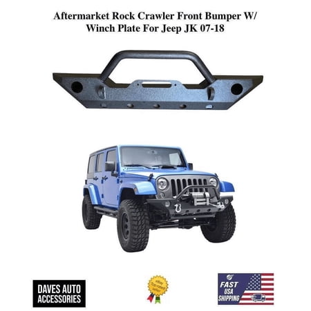 Rock Crawler Front Bumper with Winch Plate For 07-18 Jeep Wrangler JK