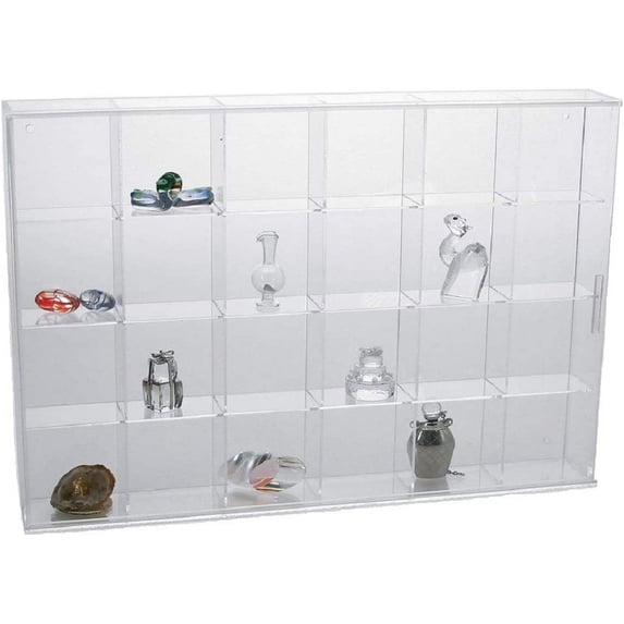 Rock Display Case- Glass Curio w/24 Compartments