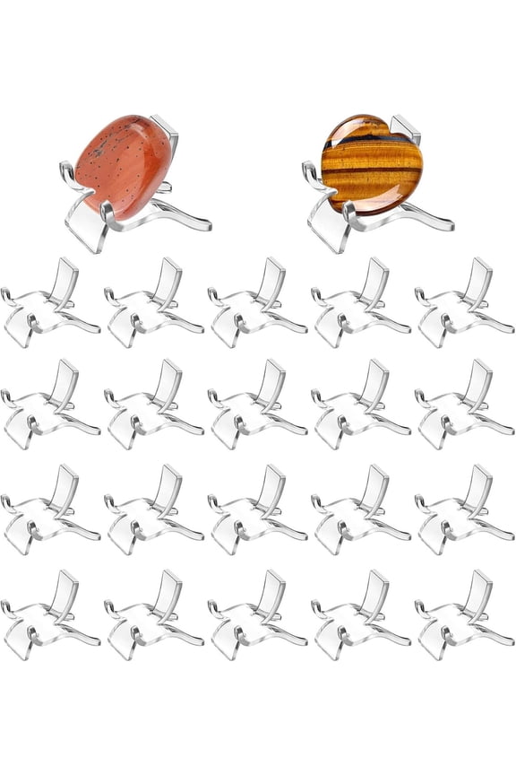 Rock Display Stand,Tutuviw 20Pcs 1.5x1.2x1.3in Acrylic Crystal Stands,Clear Small Display Stands Pedestal,Clear Mineral Specimen Holders,Acrylic Crystal Holder for Agate Gemstone Small Collectibles