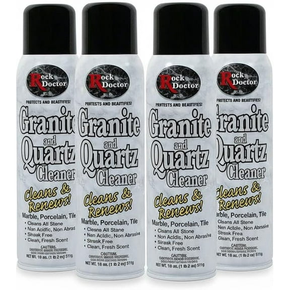 Rock Doctor Granite Cleaner - Streak-Free, Antibacterial Spray - 4 Pack, 18 oz Each