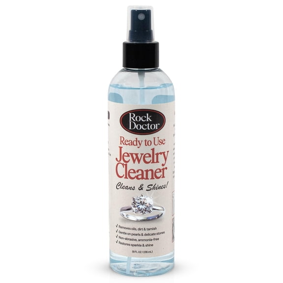 Rock Doctor Jewelry Cleaner Spray Gentle Solution for Diamonds, Gold, Silver, Pearls, & Precious Stones Restores Sparkle & Shine 8 oz