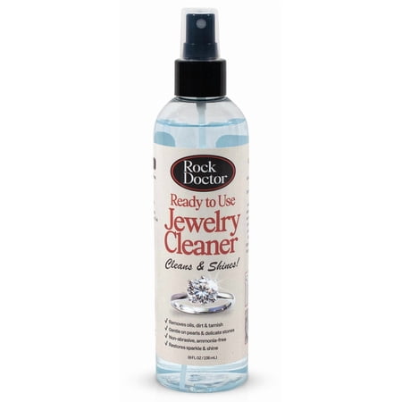 Rock Doctor Jewelry Cleaner Spray Gentle Solution for Diamonds, Gold, Silver, Pearls, & Precious Stones Restores Sparkle & Shine 8 oz