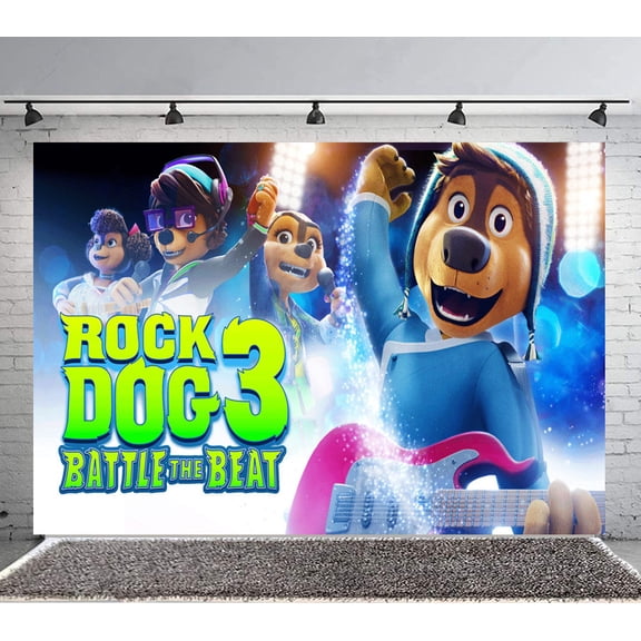 Rock Dog Backdrop Banner Party Supplies Poster Movie Theme Background for Photography Birthday Decorations