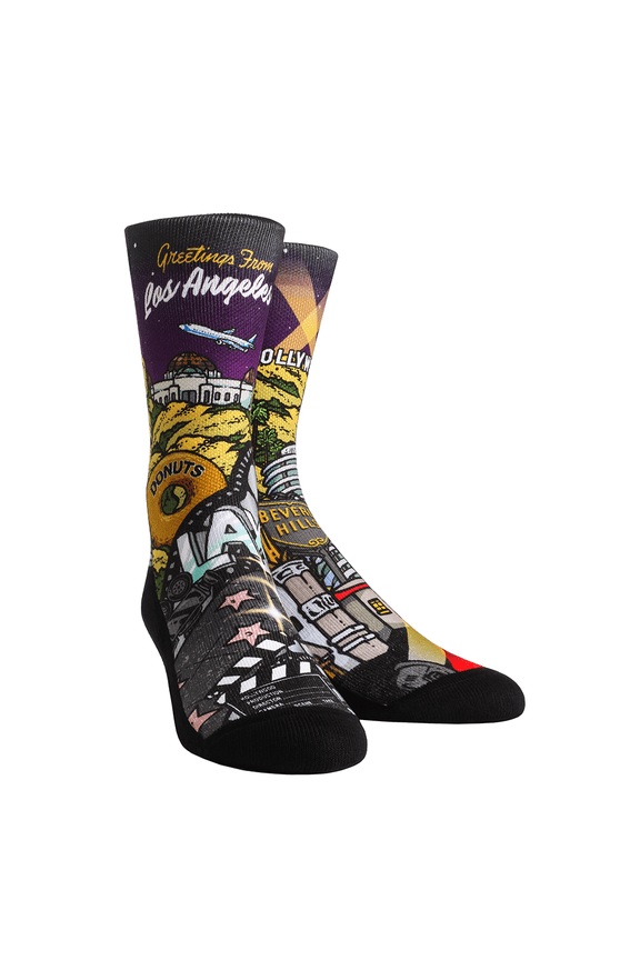 Rock Em Elite City - Los Angeles Landmark Crew Socks (S-M)