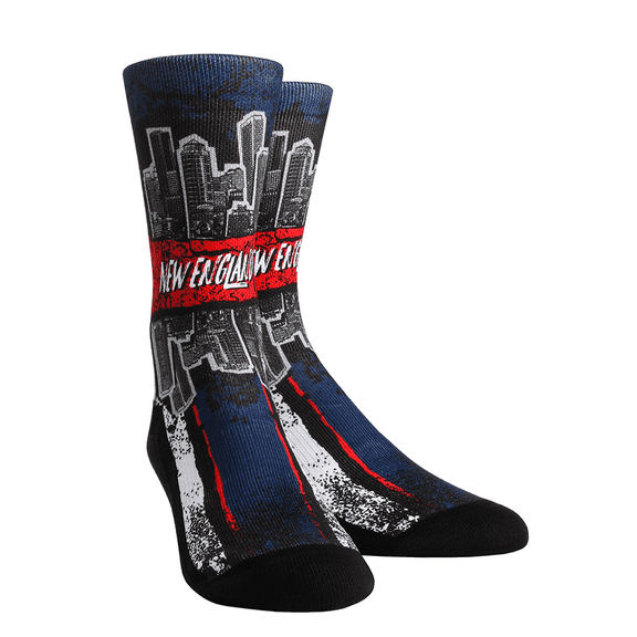 Rock Em Elite City New England - Gridiron Skyline Crew Socks (L/XL - (9-13))