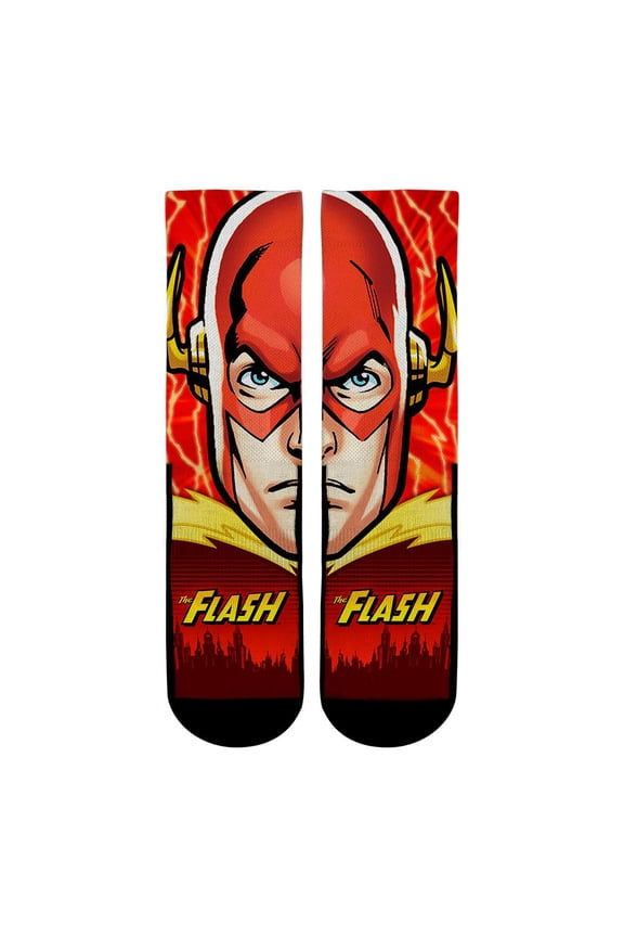 Rock Em Elite Flash Split Face Super Hero Crew Socks (L/XL)