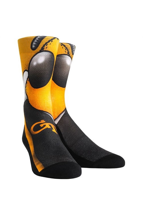 Rock Em Elite Georgia Tech Buzz Mascot NCAA Licensed Crew Socks (S-M)