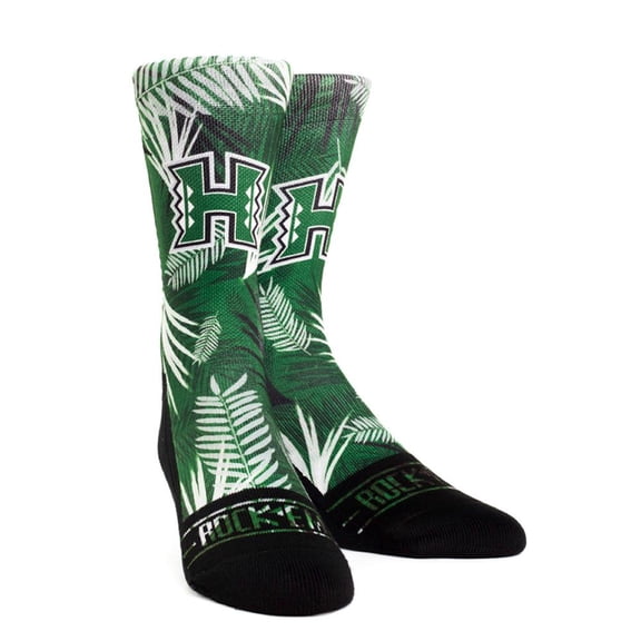 Rock Em Elite, Hawaii - Hawaiian Everglades, Licensed L/XL Crew Socks
