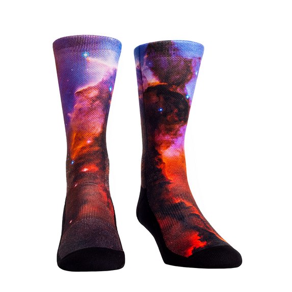 Rock Em Elite Outer Space Blue Pillar Galaxy Crew Socks (S/M (6-8.5))
