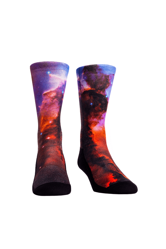 Rock Em Elite Outer Space Blue Pillar Galaxy Crew Socks (S/M (6-8.5))