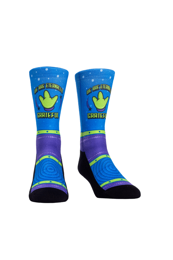 Rock Em Elite Theme Park: Little Green Guy Crew Socks (YTH (2-5.5))