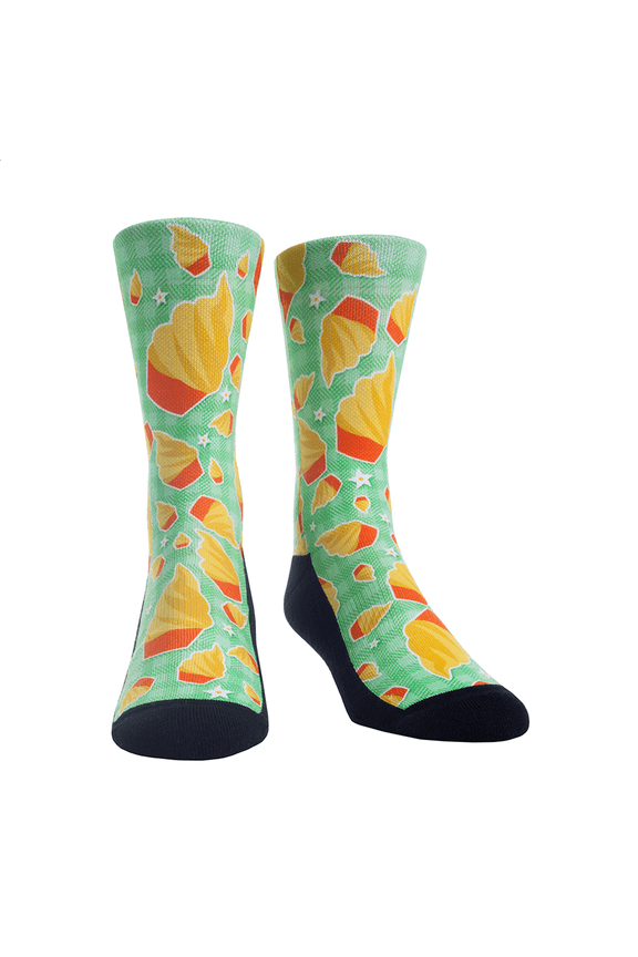 Rock Em Elite Theme Park: Pineapple Float Crew Socks (S-M)