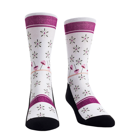Rock Em Elite Theme Park: Stretching Tightrope Crew Socks (L/XL, Stretching Tightrope)
