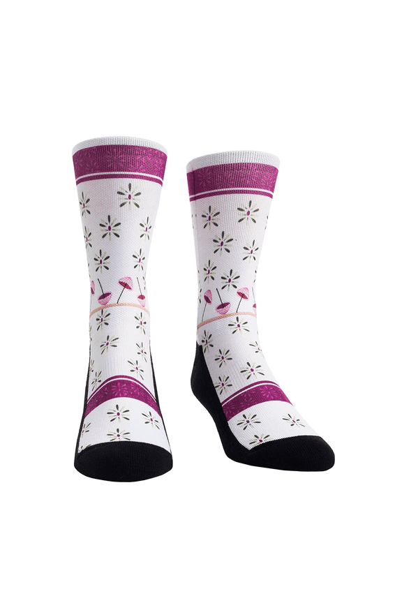 Rock Em Elite Theme Park: Stretching Tightrope Crew Socks (L/XL, Stretching Tightrope)