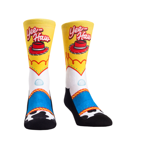 Rock Em Elite Theme Park: Yodeling Cow Girl Crew Socks (Youth (2-5.5))