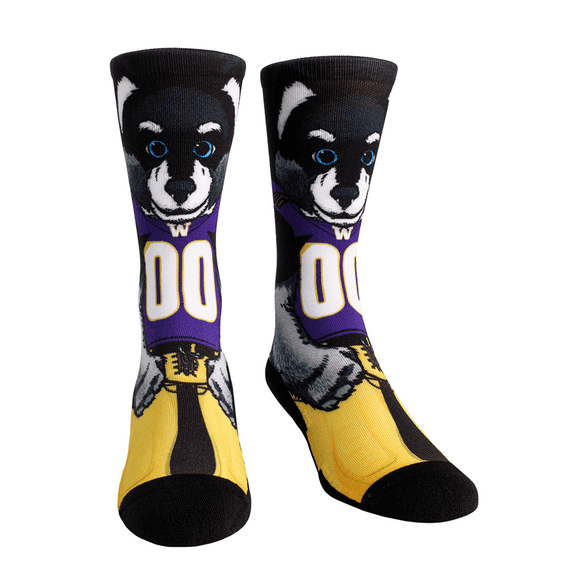 Rock Em Elite Washington Huskies HyperOptic Mascot NCAA Crew Socks (L/XL)