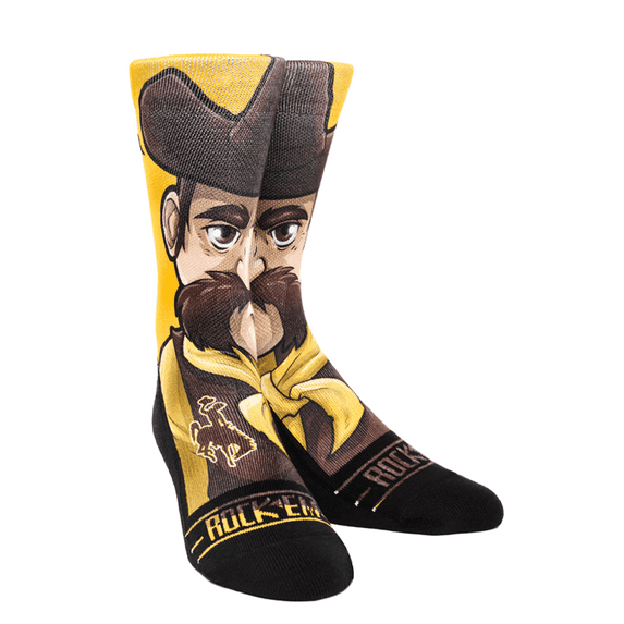 Rock 'Em Elite, Wyoming Mascot, Licensed Crew Socks