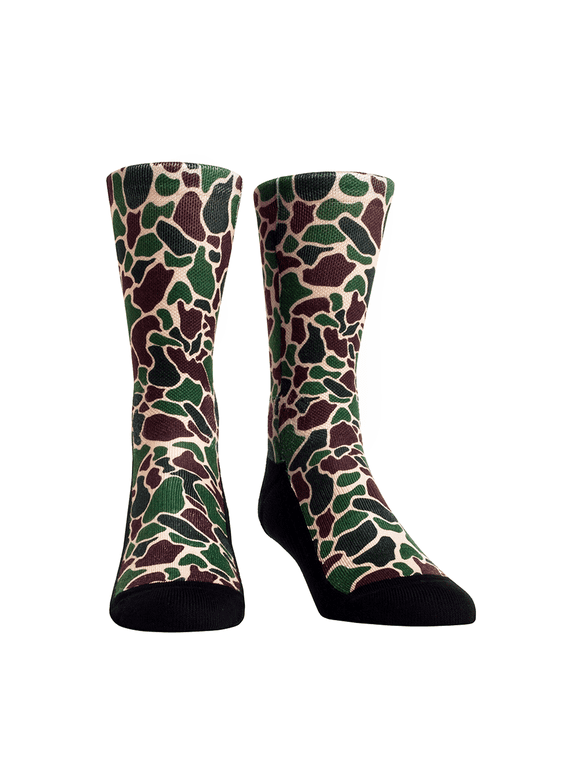 Rock Em Lifestyle Street - Gorilla Camo Green Crew Socks (S/M (6-8.5))