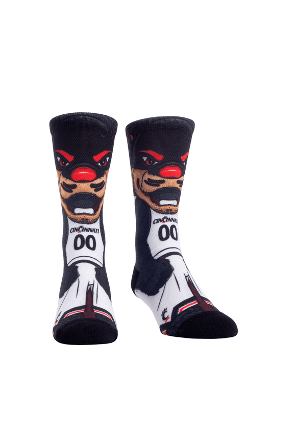 Rock Em NCAA HyperOptic Mascot Crew Socks -  Cincinnati Bearcats
