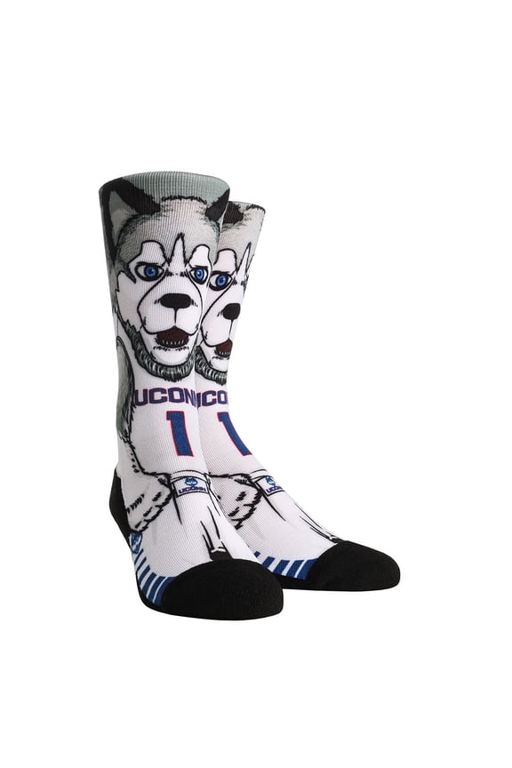 Rock Em NCAA HyperOptic Mascot Crew Socks -  UCONN Huskies