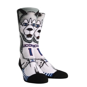 Rock Em NCAA HyperOptic Mascot Crew Socks - UCONN Huskies