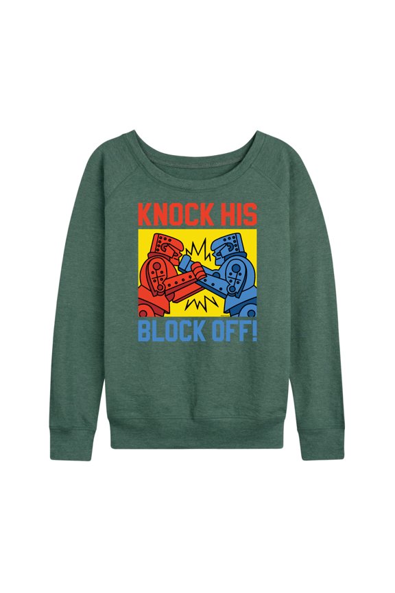 Robots - Knock His Block Off - Women's Lightweight French Terry Long Sleeve Shirt