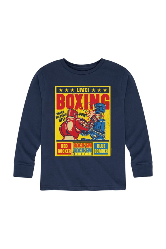 Robots - Live Boxing Poster - Toddler And Youth Long Sleeve Graphic T-Shirt