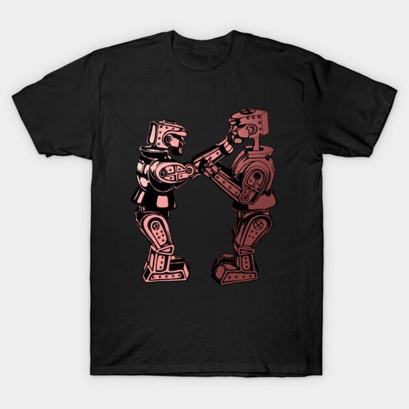 Rock'Em Sock'Em Red Rocker Blue Bomber Retro Robotic Ring Fighting Unisex T-Shirt, up to size 3XL.
