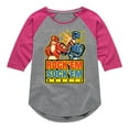 thumbnail image 1 of Rock 'Em Sock 'Em Robots - Red Rocker, Blue Bomber - Toddler And Youth Girls Raglan Graphic T-Shirt, 1 of 4