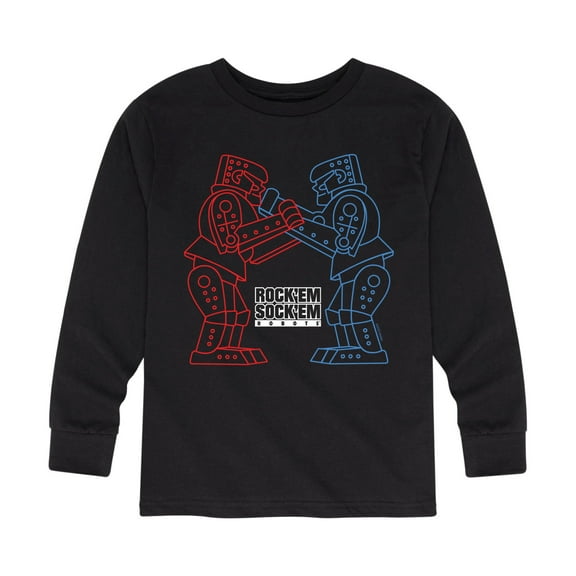 Rock 'Em Sock 'Em Robots - Robot Outline - Toddler And Youth Long Sleeve Graphic T-Shirt