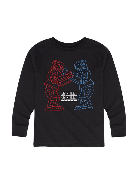 Robots - Robot Outline Boys' Long Sleeve Graphic T-Shirt