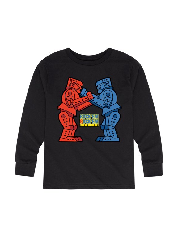 Robots - Rock Em Robot Boys' Long Sleeve Graphic T-Shirt