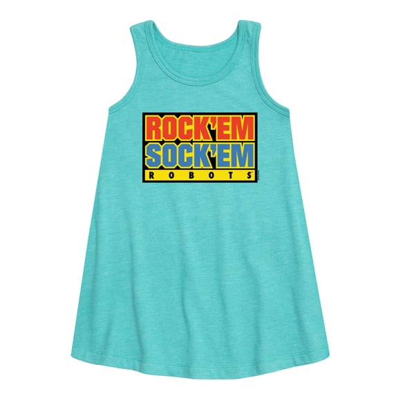 Rock 'Em Sock 'Em Robots - Rock 'Em Sock 'Em Robots Logo - Toddler and Youth Girls A-line Dress