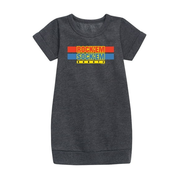 Rock 'Em Sock 'Em Robots - Rock 'Em Sock 'Em Robots Logo - Toddler And Youth Girls Fleece Dress