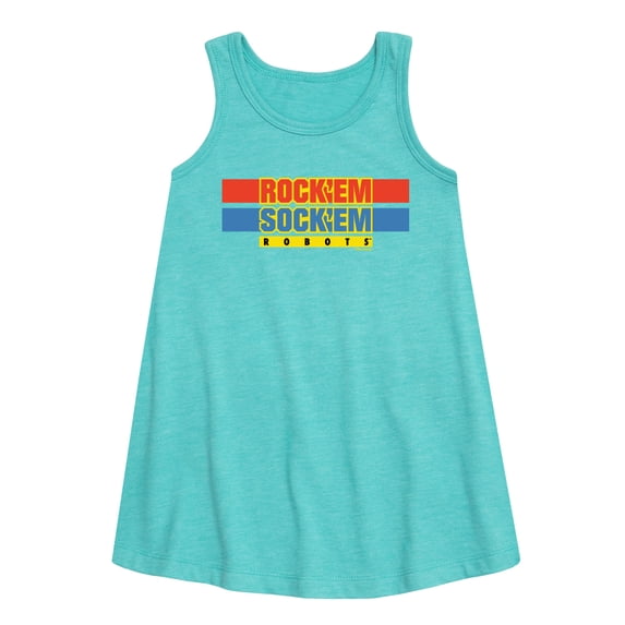 Rock 'Em Sock 'Em Robots - Rock 'Em Sock 'Em Robots Logo - Toddler and Youth Girls A-line Dress