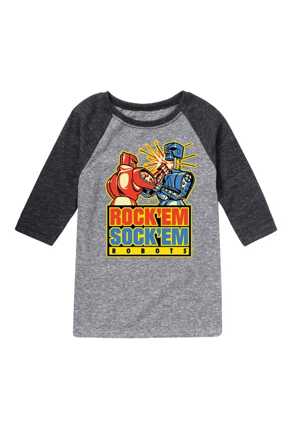Robots - Rock 'Em Sock 'Em Robots - Toddler And Youth Raglan Graphic T-Shirt