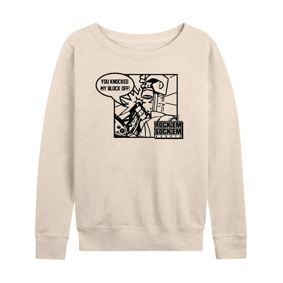 Rock 'Em Sock 'Em Robots - You Knocked My Blocked - Women's Lightweight French Terry Long Sleeve Shirt