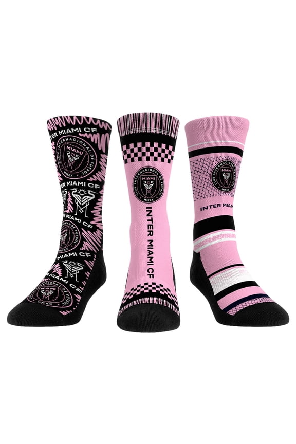 Rock Em Socks Inter Miami CF Three-Pack Crew Socks Set