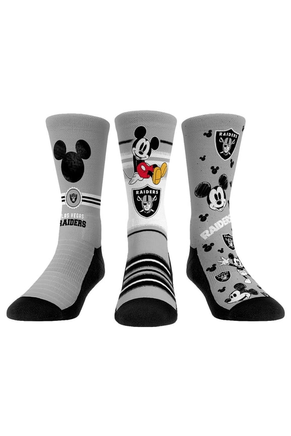 Rock Em Socks Las Vegas Raiders Disney Three-Pack Crew Socks Set