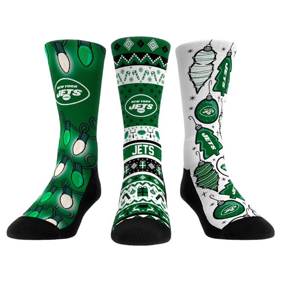 Rock Em Socks New York Jets Unisex Holiday 3-Pack Crew Socks